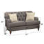 Causeuse Alianza en tissu gris foncé avec 2 coussins