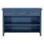Console rétro avec 3 tiroirs et paniers tissés, idéale pour le rangement et le décor de l'entrée, du couloir et du salon-859641916