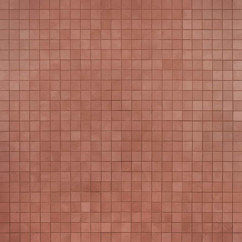 Clay 12x12 Matte Concrete Look Porcelain Mosaic Tile, Grace Red
