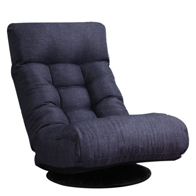 Fauteuil de chambre ergonomique avec rembourrage en lin, rotation à 360° - Pour une détente optimale au sol, confort garanti, largeur 165 cm.
