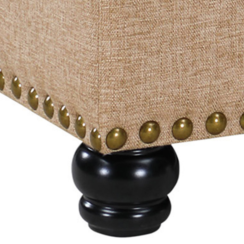 Carmya Sema 42" Wide Tufted Upholstered Bench Storage Ottoman, Tan