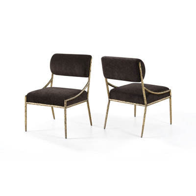Bastille Chenille Fabric Upholstered Dining Side Chair