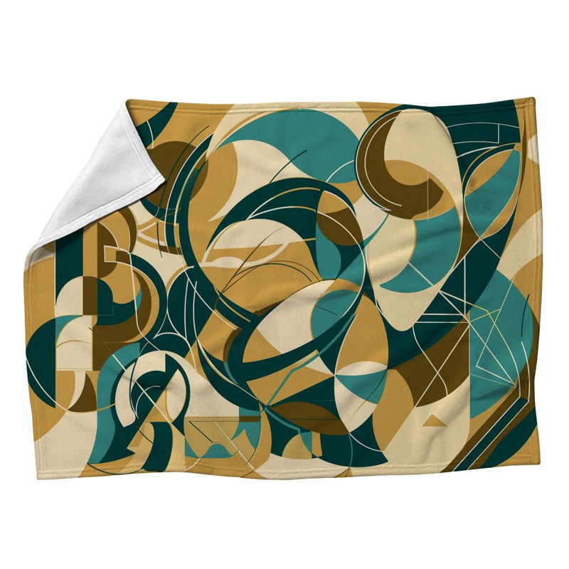 Abstract Cool Pattern Machine Printed Throw Blanket, 50" W x 60" L