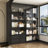 78.7'' H X 63'' W 2-Drawer Bookcase With Glass Doors And LED Light-1062710918