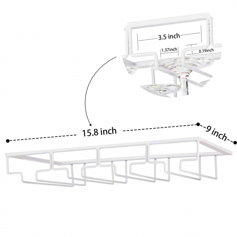 Bernaldino Wine Glass Rack, White