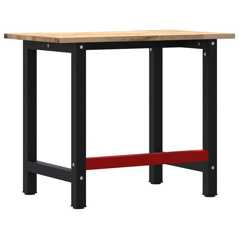 Workbench 60x81.5 Cm Solid Wood Oak, Natural, 81.5cm H  x 100cm W  x 60cm D