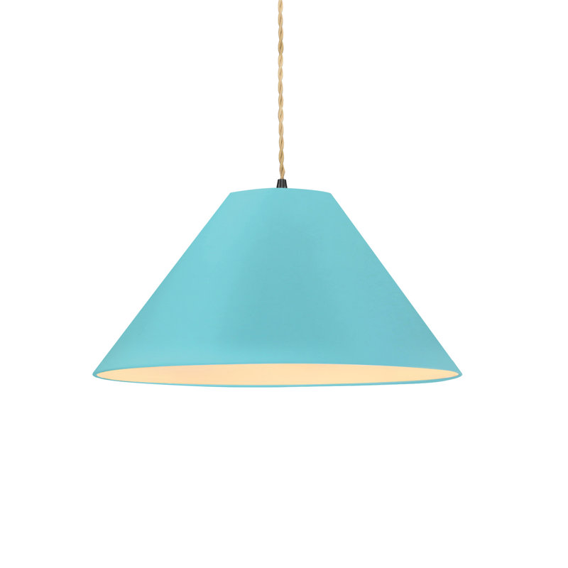 Radiance - Luminaire suspendu 1 lumière Avola - l 15 po x H 7,25 po - ampoule remplaçable - cordon torsadé beige, Noir mat