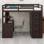 Lit mezzanine avec tiroirs, bureau et garde-robe