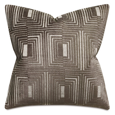 Facade Geometric Velvet Reversible Throw Pillow