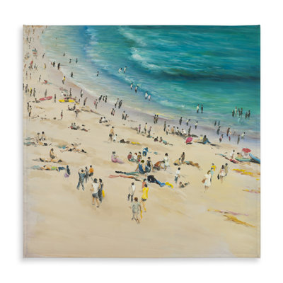 Summer Crowd at the Beach Tablecloth  Coastal Contemporary Decor