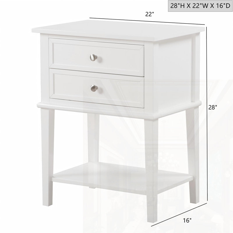 Table de chevet élégante, Blanc