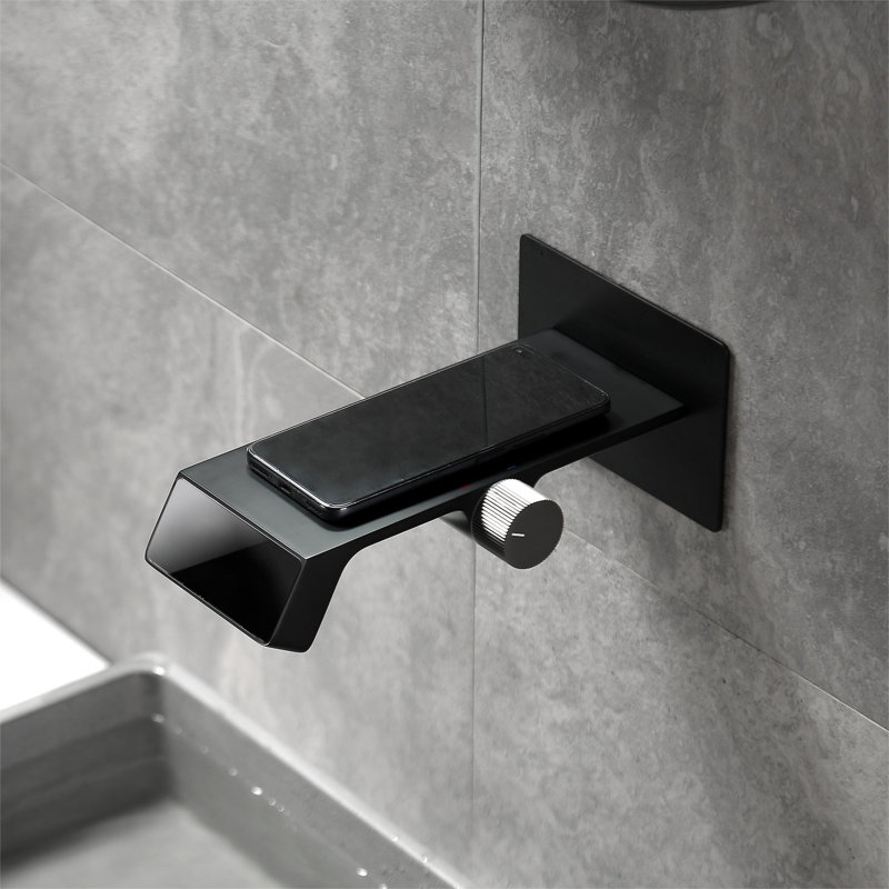 Robinet de baignoire mural, Noir mat