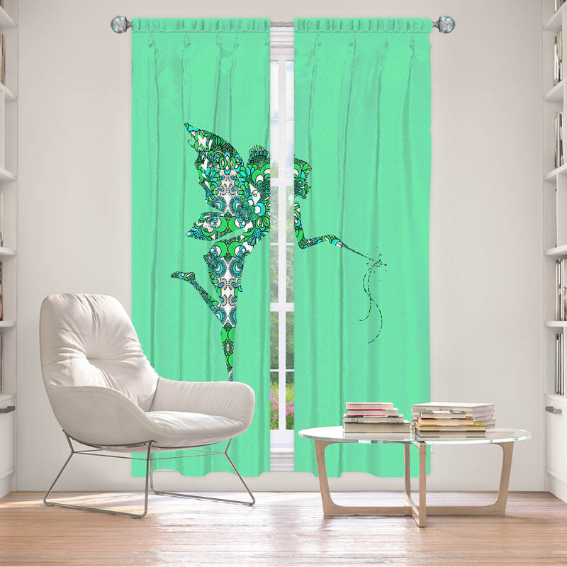 La paire de rideaux obscurcissant en polyester Bilqees filtre la plupart des rideaux de lumière, Aqua / vert
