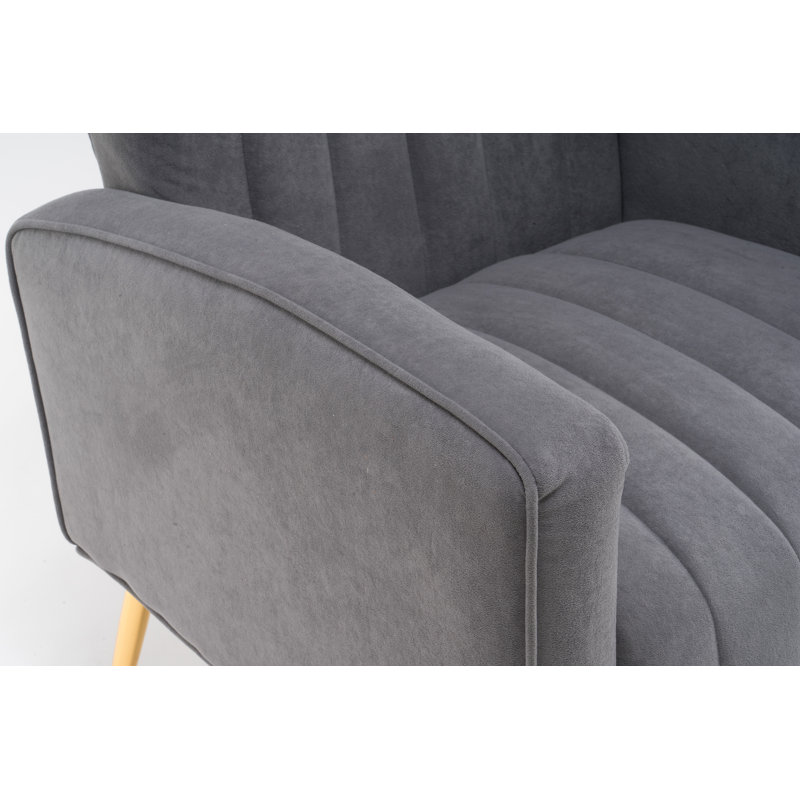 Fauteuil à oreilles Floreal de 27,5 po de large Floreal, Gris