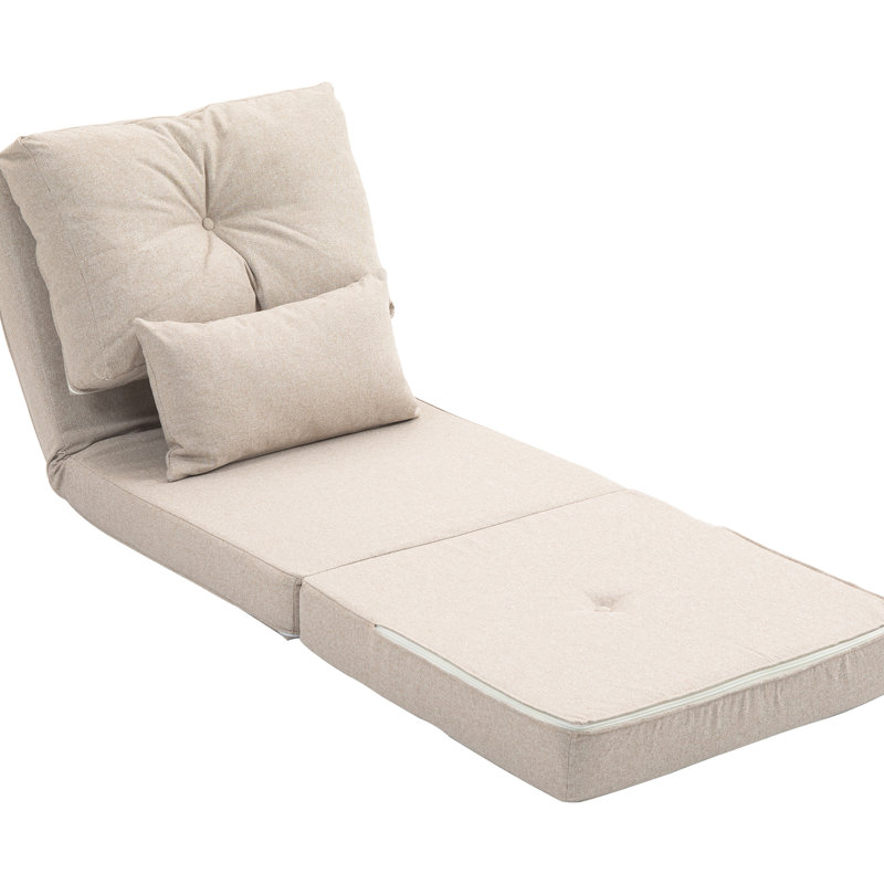 Canapé-lit réglable pour la chambre à coucher: tissu d'ameublement en lin beige