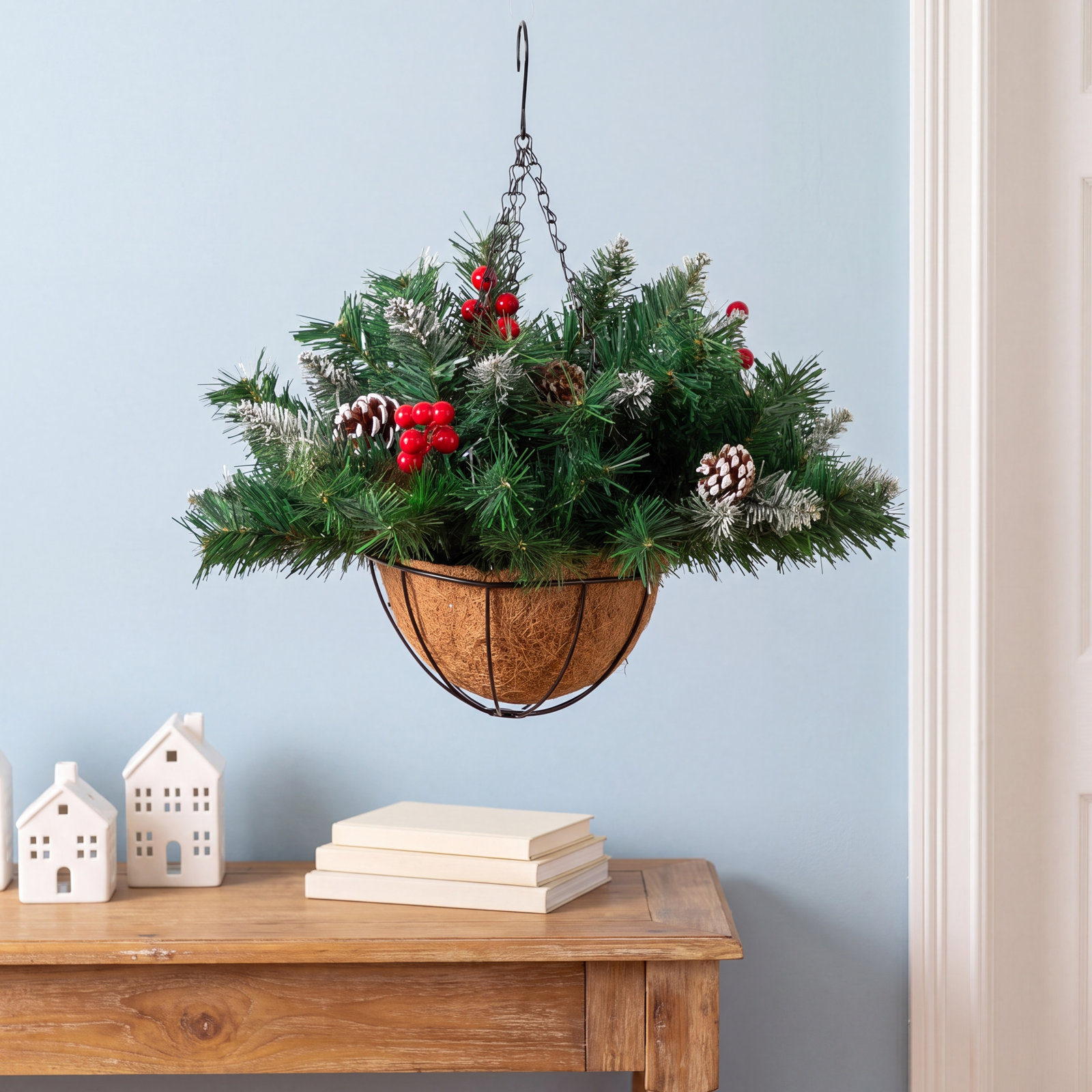16" Pre-Lit Pine Plant in Basket