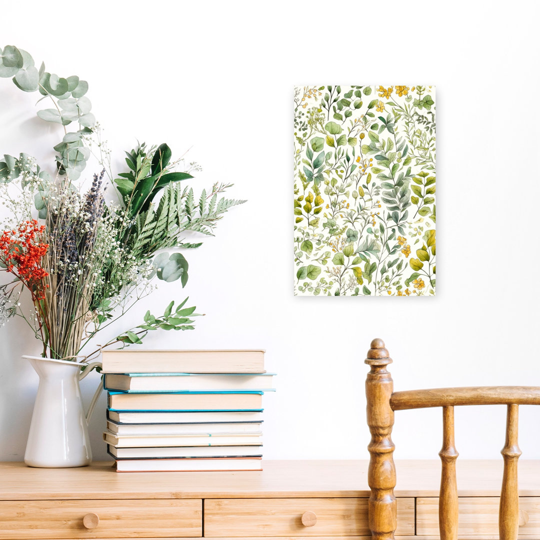 Natural Watercolor Foliage Delicate Organic Abstract Nature Plant Wall Art Print