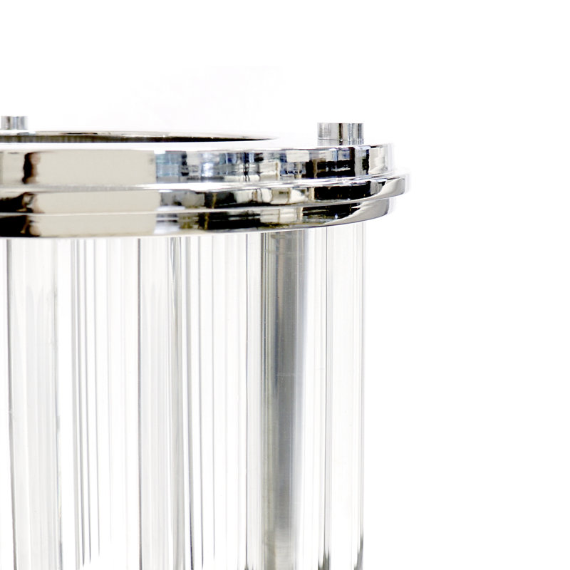 Hurricane Candle Holder, 11" H x 10.5" W x 10.5" D, Silver/Clear