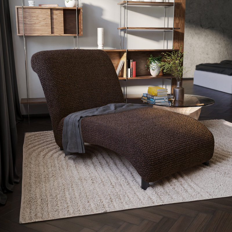 Housse extensible pour chaise longue sans accoudoirs - Facile à nettoyer et durable - Collection Comfort, Marron foncé