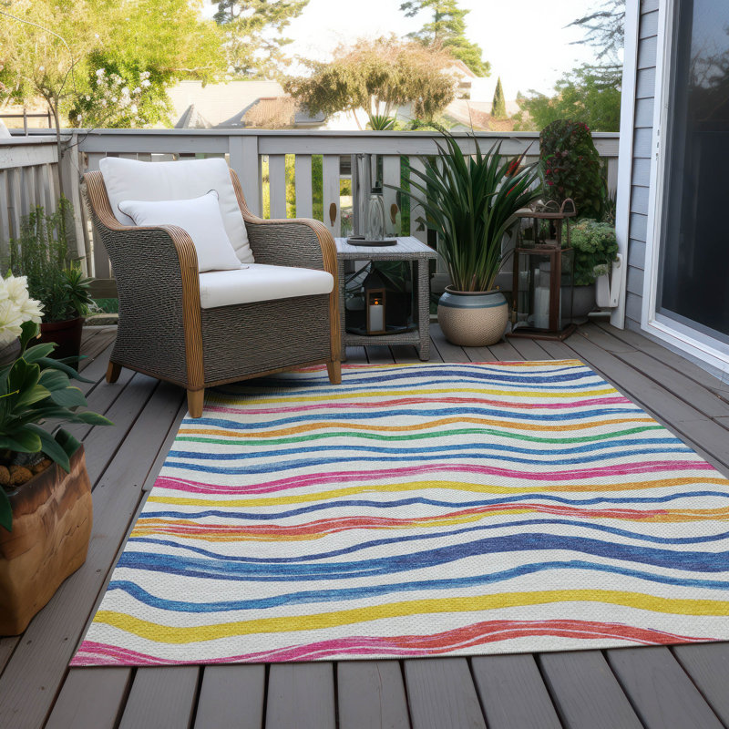 Tapis ivoire intérieur / extérieur lavable à la machine Chantille ACN1583, Rectangle 5 pi x 7 pi 6 po