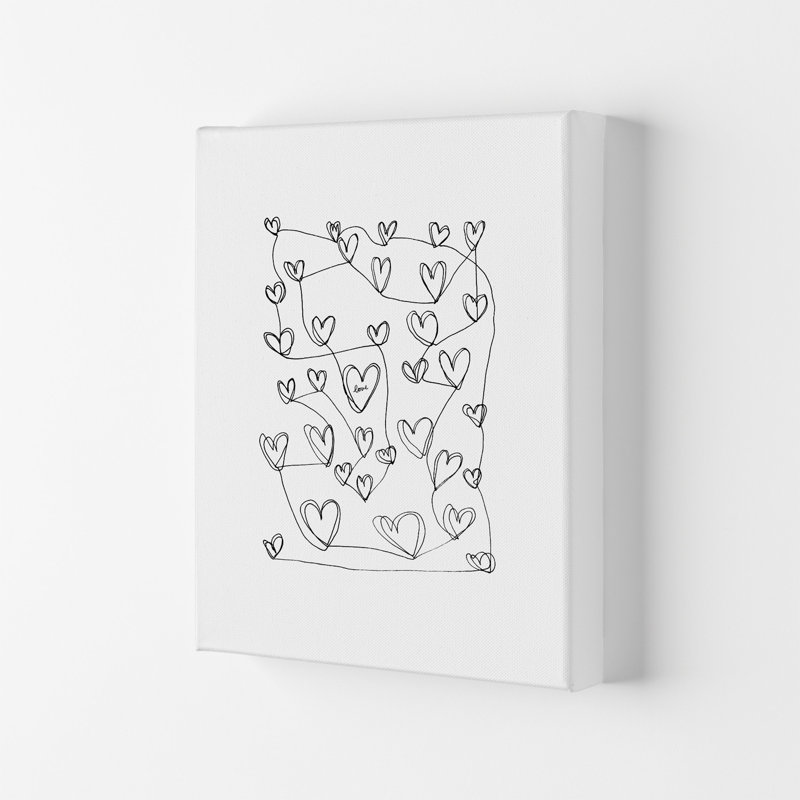 Continuous Hearts by Carissa Tanton - Wrapped Canvas Print, 42cm H x 29.7cm W x 4cm D