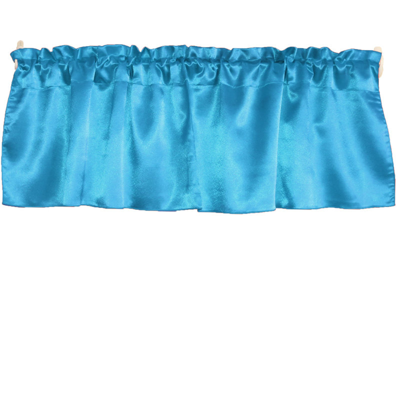 Danijah Solid Colour Tailored Window Valance, 58" W x 28" L, Turquoise