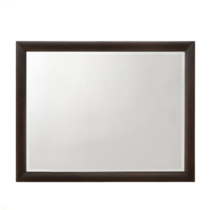 Tablita Dark Merlot Finish Dresser Mirror, 36.03" x 47.03", Burgundy