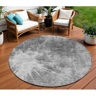 Tapis rond gris anthracite 8 po