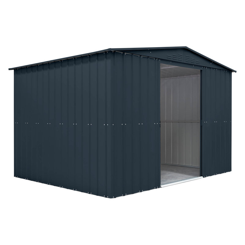 Globel 10 X 8 Apex  Metal Shed, Grey