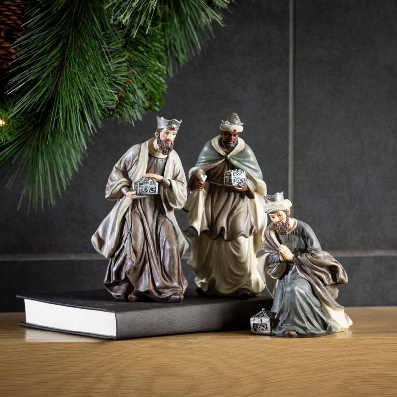 Ensemble de 3 crèches de Noël «Three Wise Men», multicolore