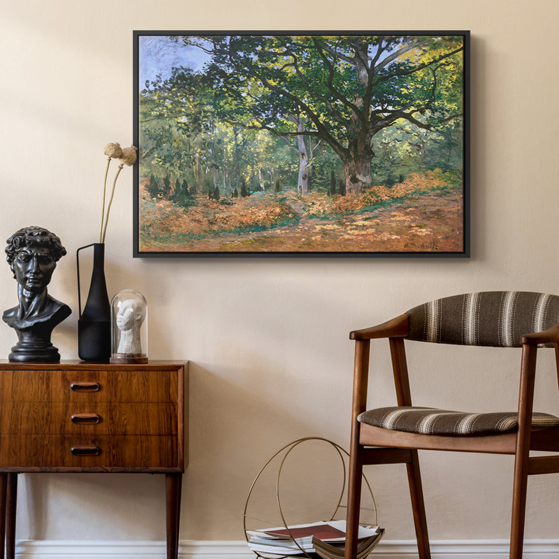 Paysage rétro-CCXL III, Toile avec cadre flottant noir, H 17 po x l 25 po x P 2 po