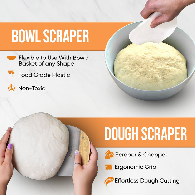 Banneton Bread Proofing Basket Set - 2X Round 9 Inch Baskets Sourdough Bread Baking Supplies Sour Dough Scoring Tool - Proofing Bowls For Sourdough Bread Making Tools