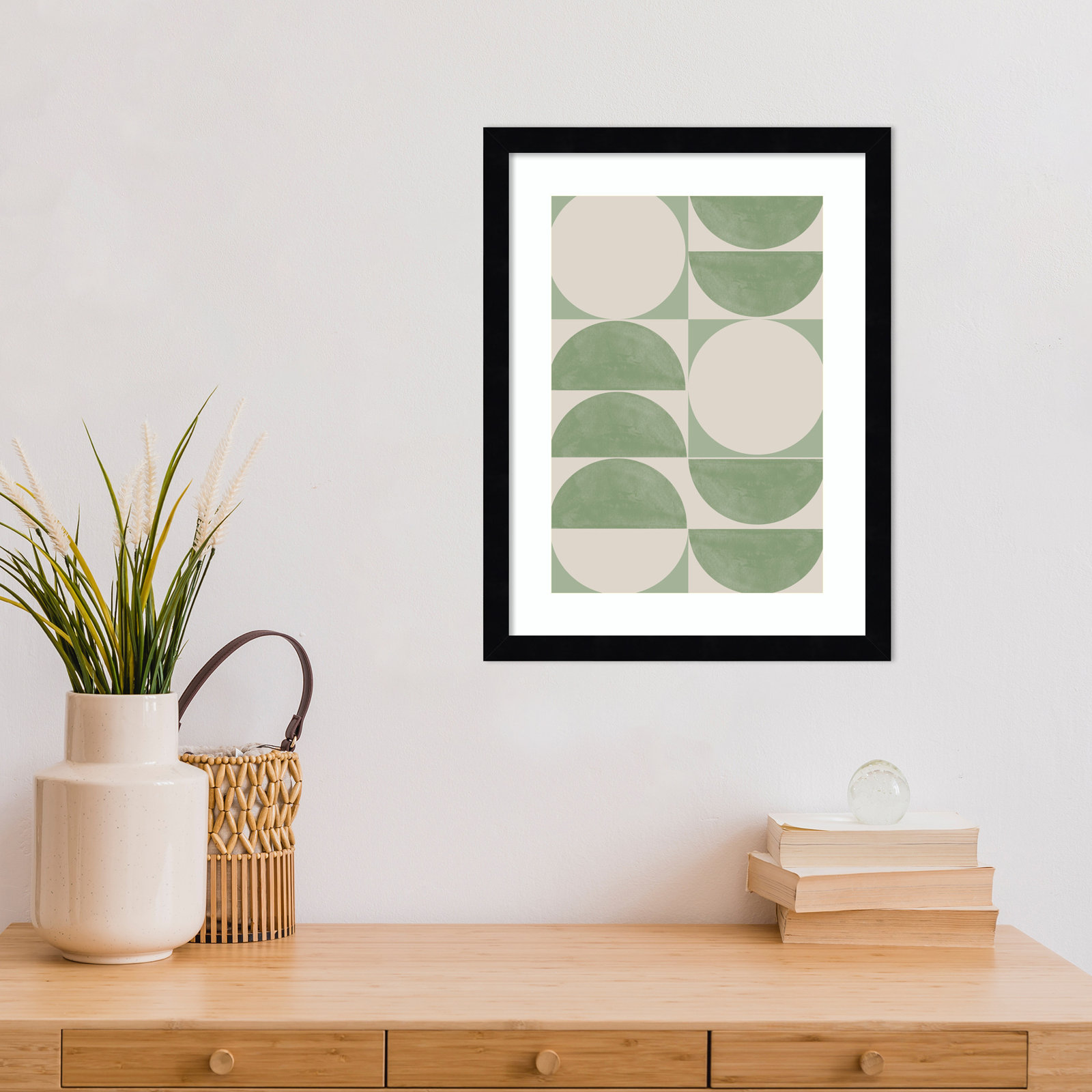 Mid Century Modern 01 Print, Black, 17" H x 13" W