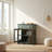 Elegant Small Buffet Cabinet With Led Lights - Space-saving Small Sideboard With Adjustable Shelf, Glass Doors & Drawer - Modern Kitchen Storage For Coffee, Cups & Essentials-149831690