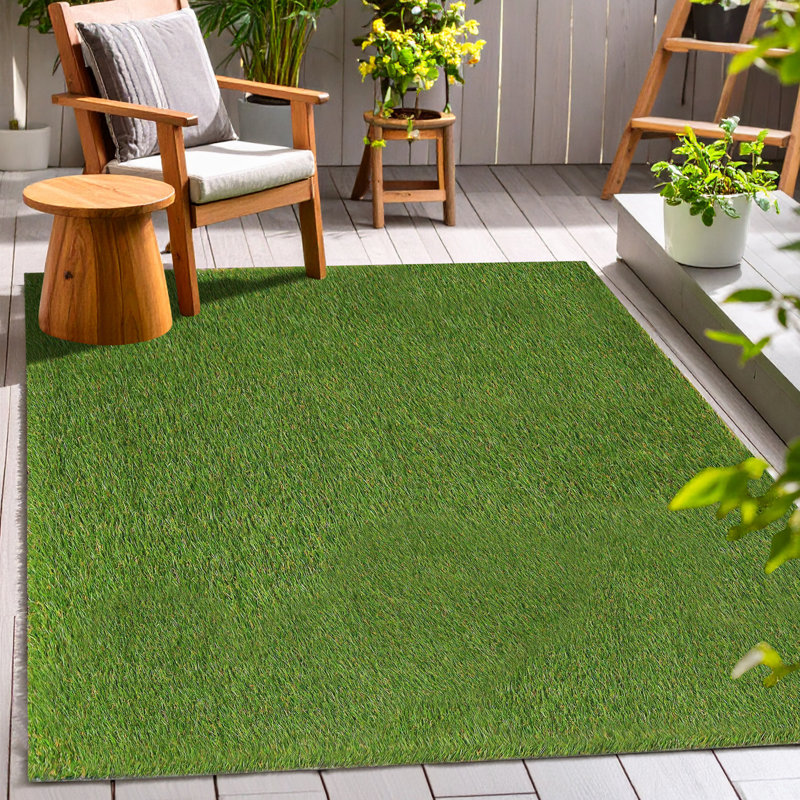 Tapis intérieur / extérieur réaliste gazon artificiel, Rectangle 6 pi x 9 pi