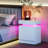 Westerly Modern Style Wooden Nightstand with LED Light and Storage Drawers-979660401