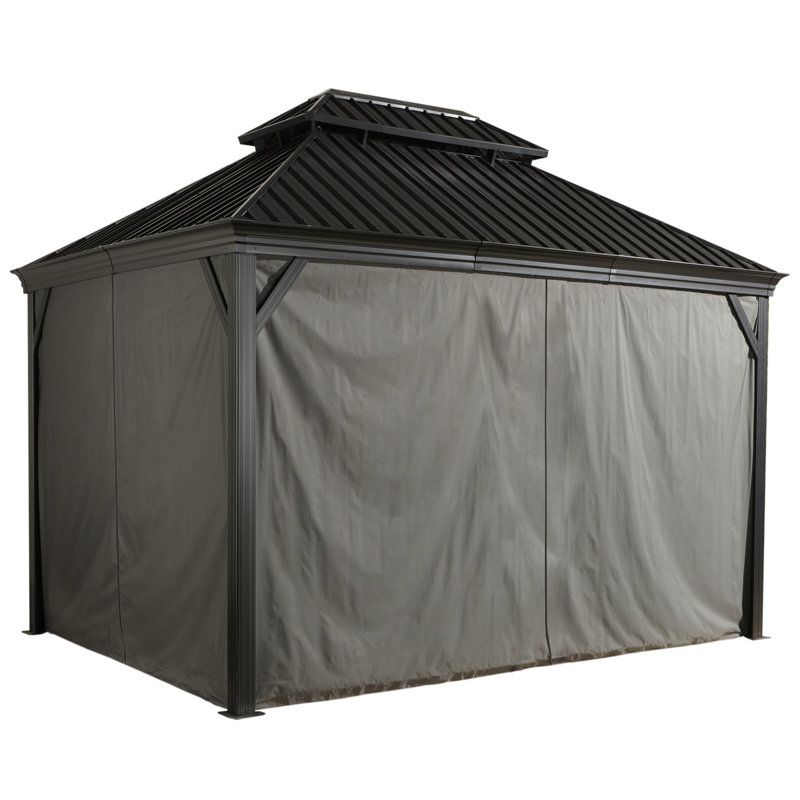 Messina/Mykonos Sojag Gray Fabric Screen for Gazebo, 79.5" H x 131.5" W x 154.7" D