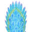Statue de paon en métal faite à la main 18 po avec piquets de sol, turquoise-bleu irisé