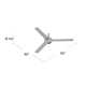 52" 3 - Blade Propeller Ceiling Fan with Wall Control