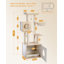 Arbre à chat de 56,7 po avec grand bac à litière, tour à chat en bois pour chats d'intérieur avec armoire de rangement, maisonnette confortable pour chat, poteau à griffes recouvert de sisal et boules suspendues remplaçables-2141264842