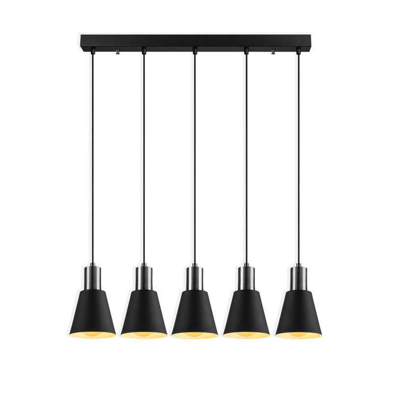 Adjustable Height 5-Lights Metal Body Kitchen Island Pendant