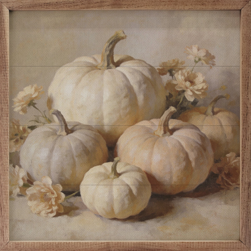 Soft White Pumpkin Arrangement, 4" H x 4" W