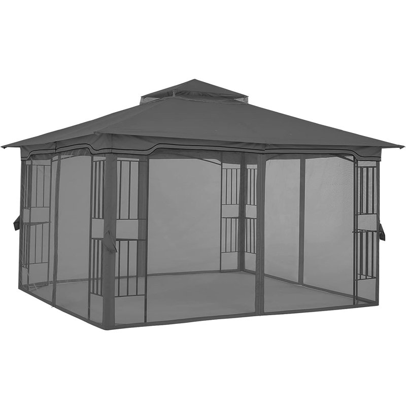11 pi. L 11 pi. D Tente de réception en métal, gris, L 11 pi x P 11 pi