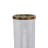Gemo Hurricane Candle Holder With Gold Base, Mango Wood Accent 20 Inch