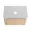 Meuble-lavabo mural de 54 po avec lavabo d'art en céramique, 2 tablettes de rangement et portes à fermeture en douceur, peu encombrant et élégant