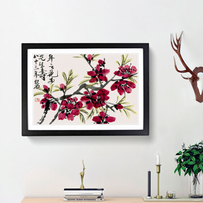Blossoms of the Peach Tree by Wu Changshuo - Picture Frame Painting Print