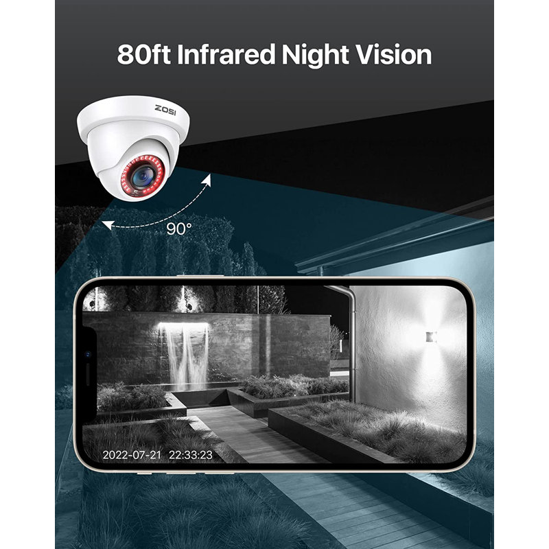 8Pcs Wired 1080P Dome Outdoor Security Camera System with 8CH 5MP Lite DVR, Motion Detection, Remote View