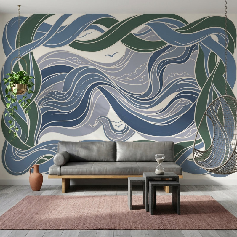 Papier peint lumineux fond d'écran Airy Calming, 120 po x 96 po, Non tissé