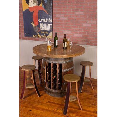 4-Person Barrel Bar Set with Wine Storage -  Napa East Collection, 1144