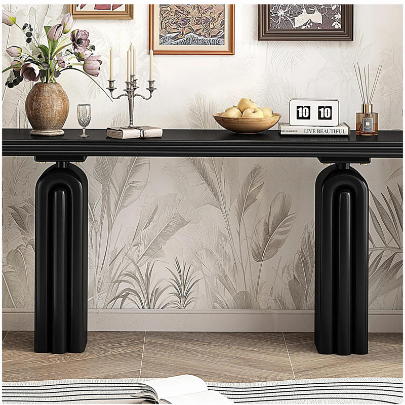 Console chic, élégante et luxueuse en placage d'acacia, convient au vestibule, au couloir, au salon, au vestibule, au couloir